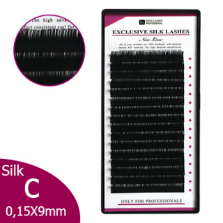 Exkluzivní hedvábné řasy C, 0,15 X 9 mm (Best Series - 16 řad)