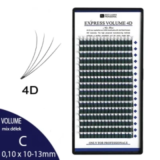 4D řasy MIX délek C, 0,10 X 10-13 mm - 16 řad